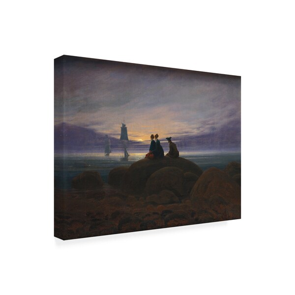 Caspar David Friedrich 'Moonrise Over The Sea' Canvas Art,14x19